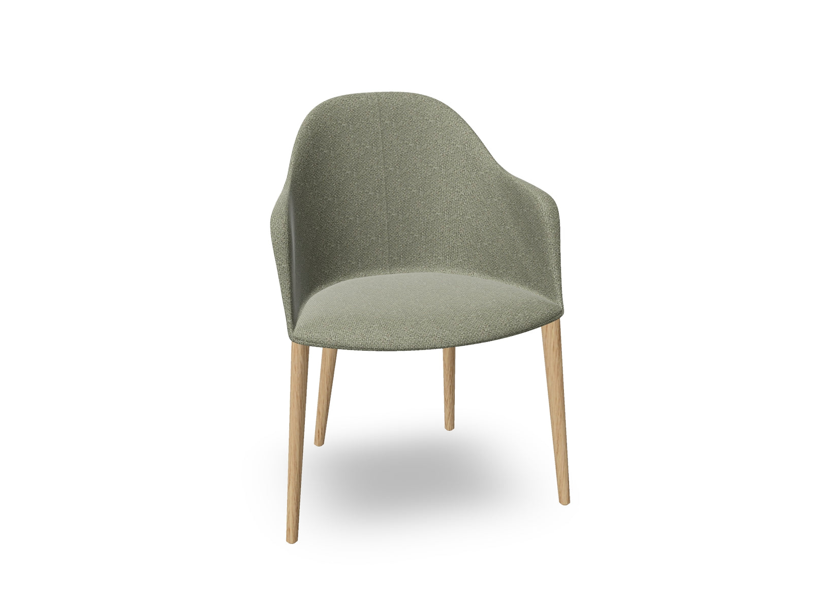 Cila Fully Upholstered Armchair with Timber Oak Four-leg Base