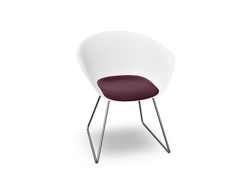 Duna 02 Sled Base Chair With Seat Cushion Chairs Arper 