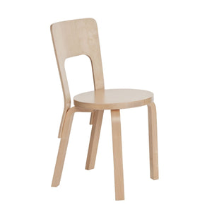 Chair 66 Side/Dining Artek Seat Birch Veneer / Legs and Backrest Natural Lacquered 