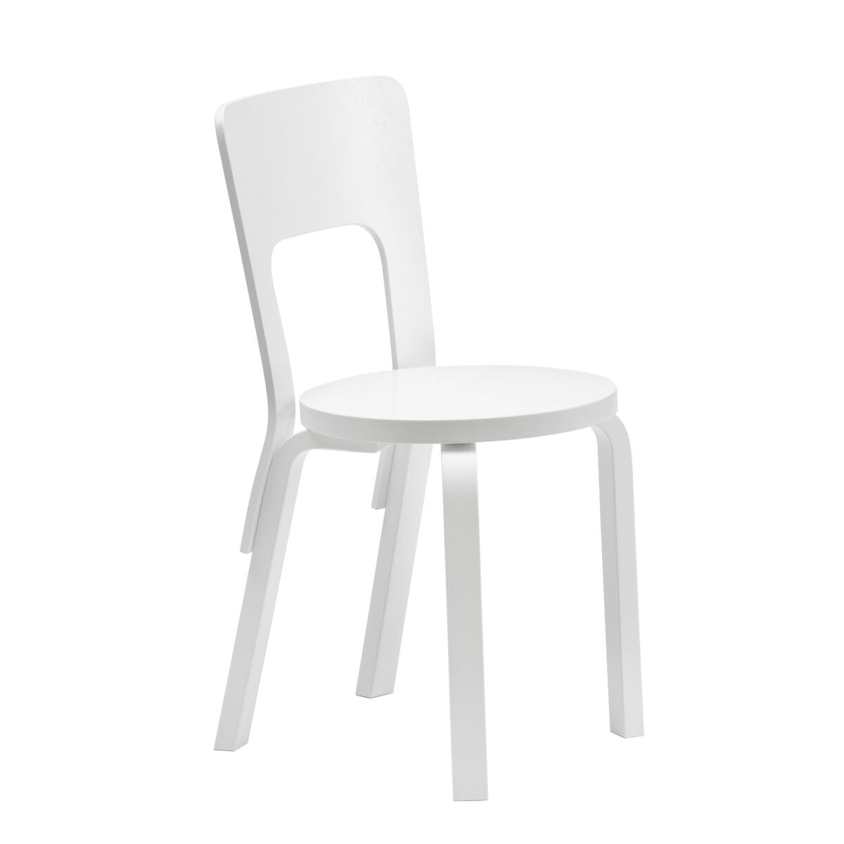 Chair 66 Side/Dining Artek Seat and Backrest White Lacquered / Legs White Lacquered + $60.00 