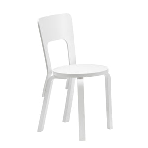 Chair 66 Side/Dining Artek Seat and Backrest White Lacquered / Legs White Lacquered + $60.00 