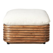 Bohemian 72 Ottoman Ottoman Gubi Rattan Chevron Outdoor FR, Dedar (002, Standard) 