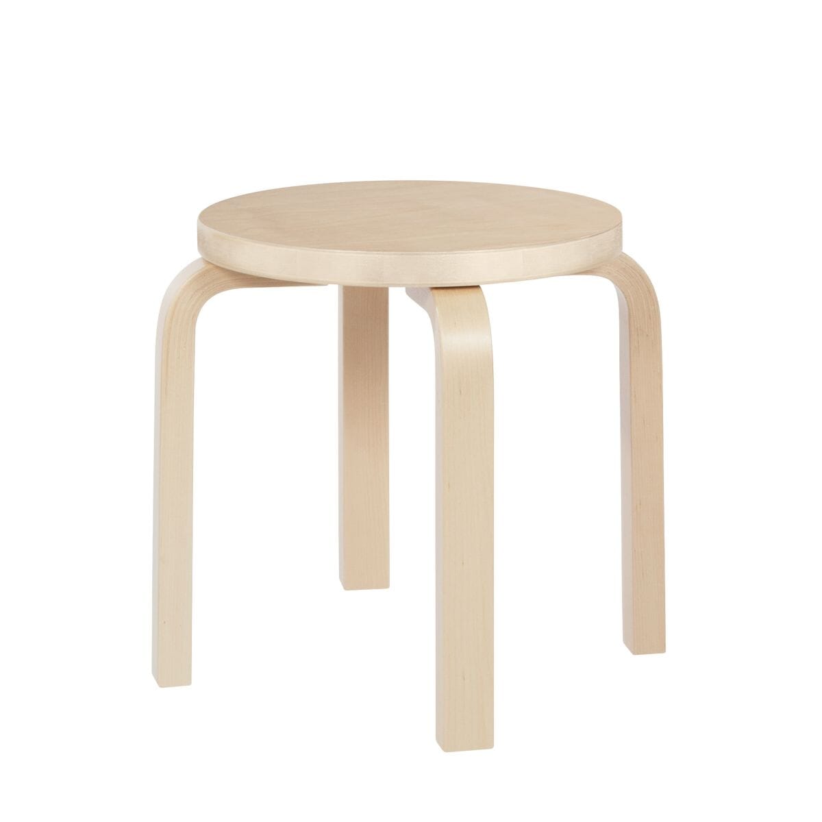 Children&#39;s Stool NE60 stool Artek Birch Veneer Seat - Legs Natural Lacquered 