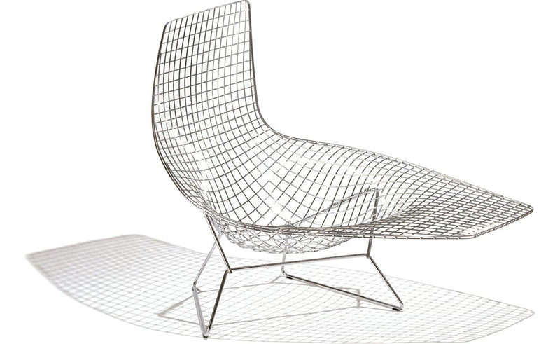 Bertoia Asymmetric Chaise lounge chair Knoll Chrome 