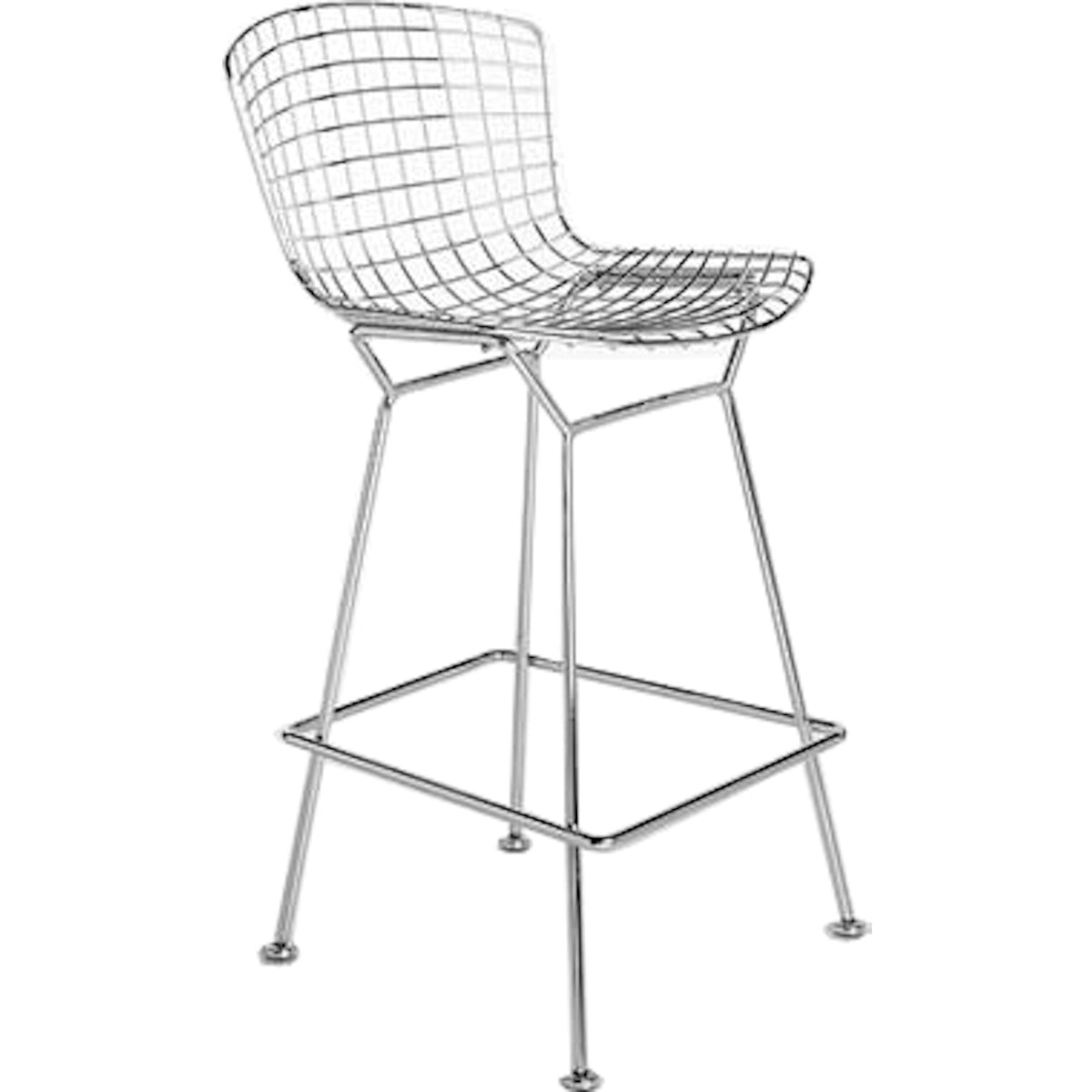 Bertoia Stool - Unupholstered Stools Knoll Polished Chrome Bar Height 