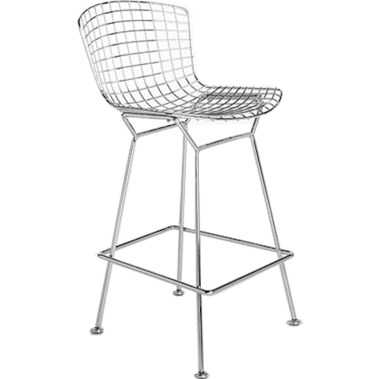 Bertoia Stool - Unupholstered Stools Knoll Polished Chrome Bar Height 