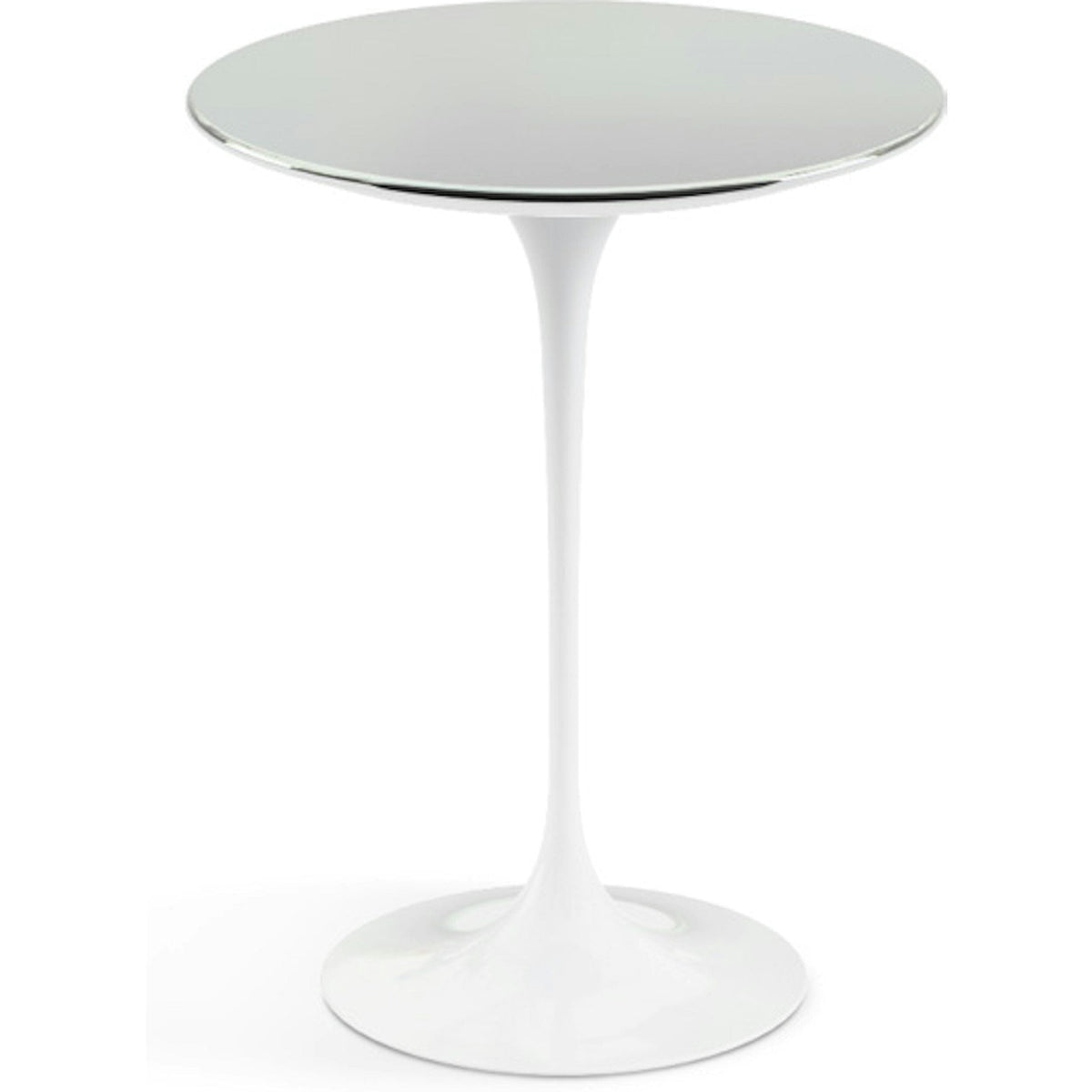 Saarinen Side Table - 16" Round side/end table Knoll White Chrome 