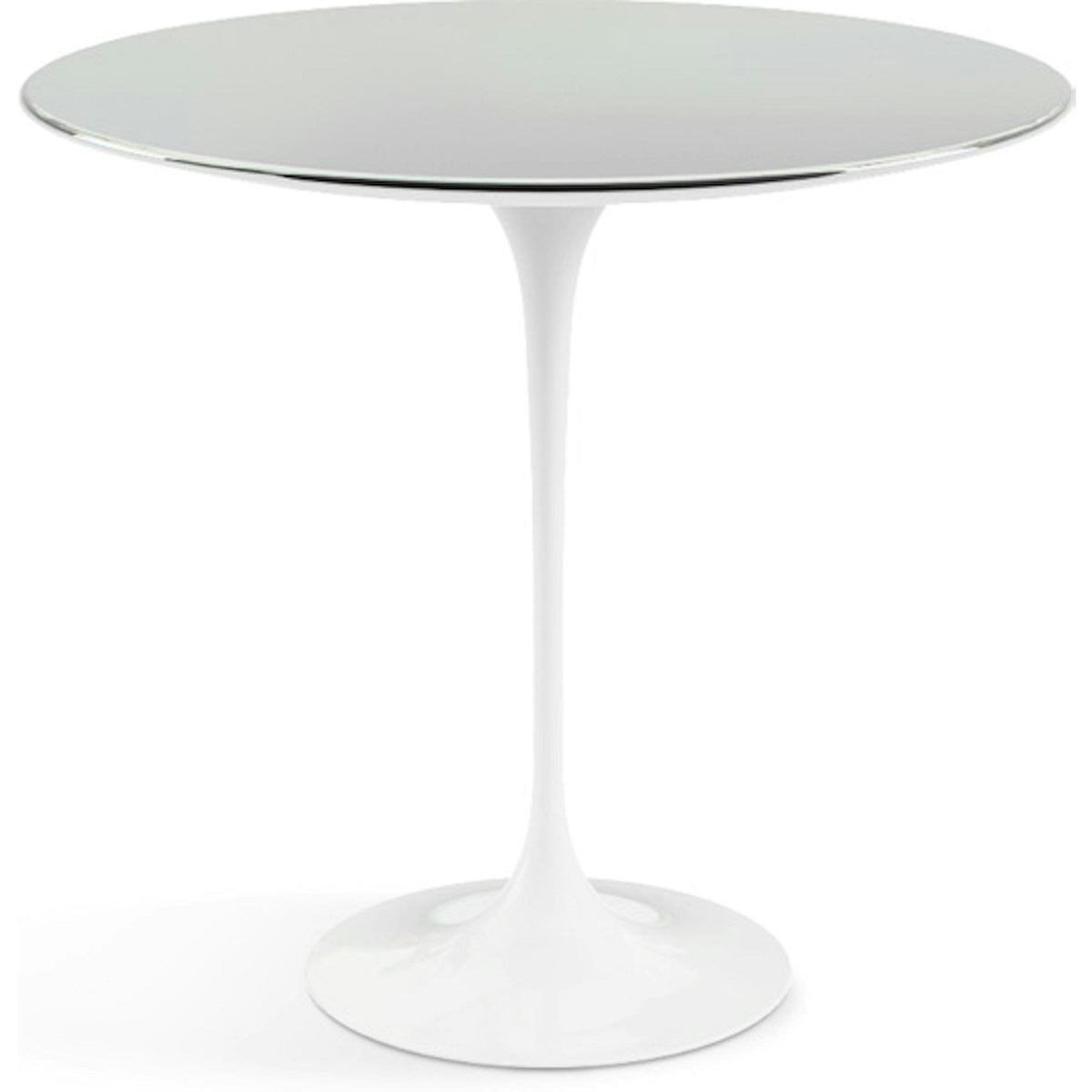 Saarinen Side Table - 22” Oval side/end table Knoll White Chrome 