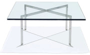 Barcelona Coffee Table Coffee Tables Knoll Polished Chrome - Starphire Glass + $646.00 
