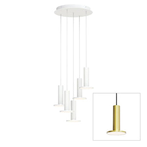 Cielo Plus Multi-Light LED Pendant hanging lamps Pablo Cielo chandelier 5 - Brass / Black cord 
