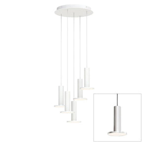 Cielo Plus Multi-Light LED Pendant hanging lamps Pablo Cielo chandelier 5 - Silver / Grey cord 