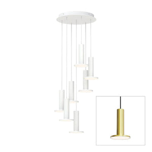 Cielo Plus Multi-Light LED Pendant hanging lamps Pablo Cielo chandelier 7 - Brass / Black cord 