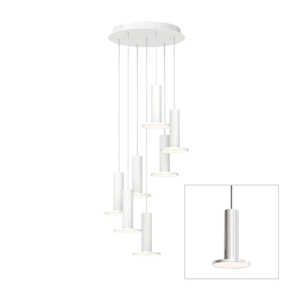 Cielo Plus Multi-Light LED Pendant hanging lamps Pablo Cielo chandelier 7 - Silver / Grey cord 