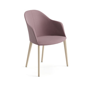 Cila Fully Upholstered Armchair with Timber Oak Four-leg Base
