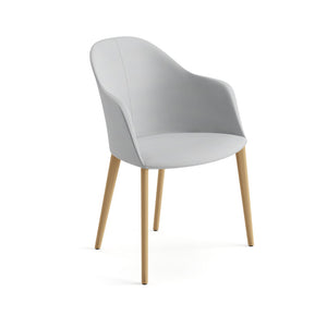 Cila Fully Upholstered Armchair with Timber Oak Four-leg Base