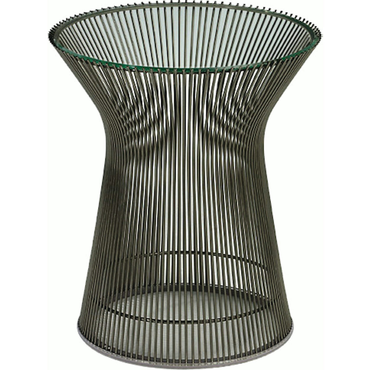 Platner Side Table side/end table Knoll Metallic Bronze Clear Glass 