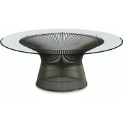 Platner Bronze 42" Coffee Table Coffee Tables Knoll Clear Glass 
