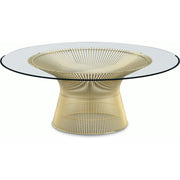 Platner Coffee Table - 42" in Gold Coffee Tables Knoll 18K Gold plated Clear Glass 
