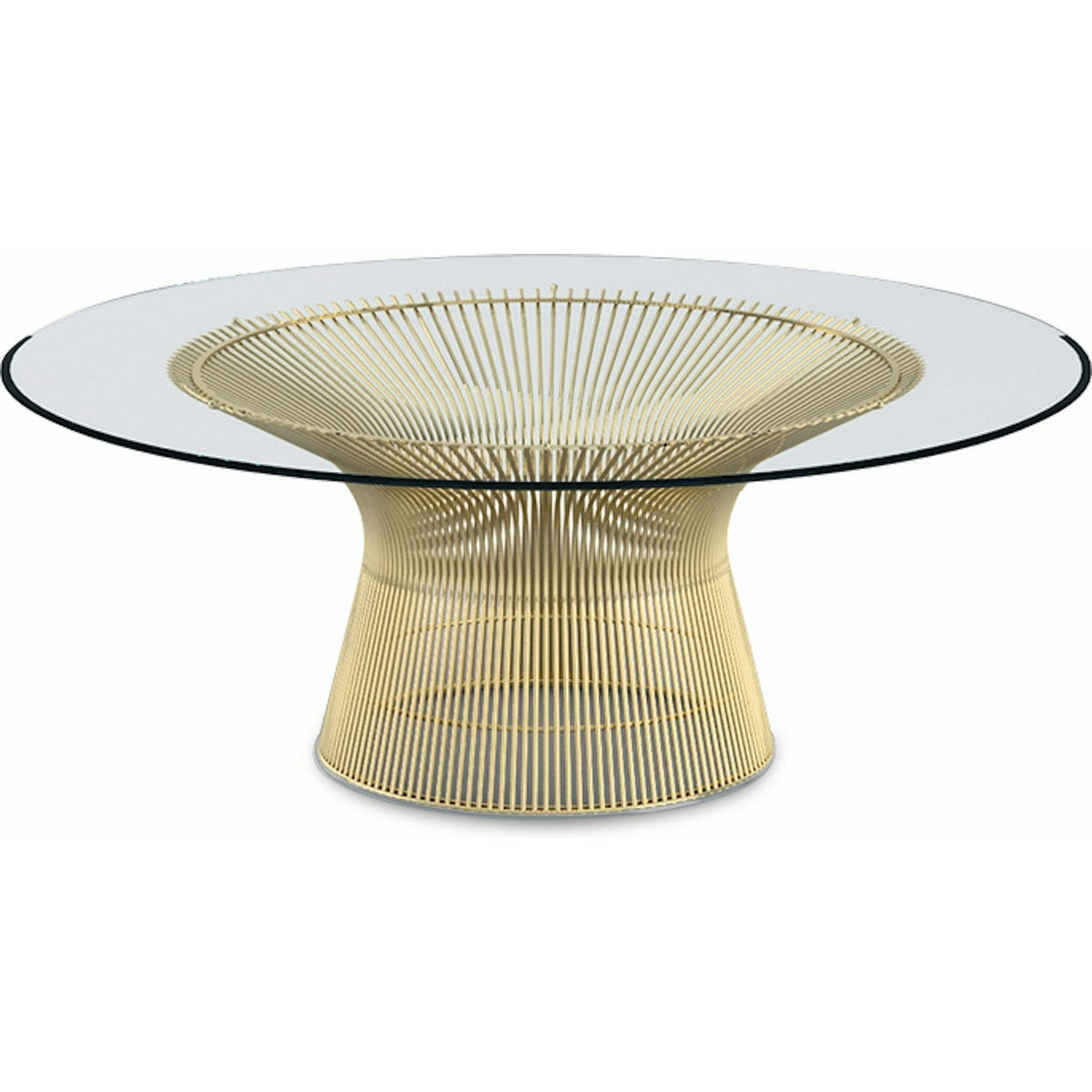 Platner Coffee Table - 42&quot; in Gold Coffee Tables Knoll 18K Gold plated Clear Glass 