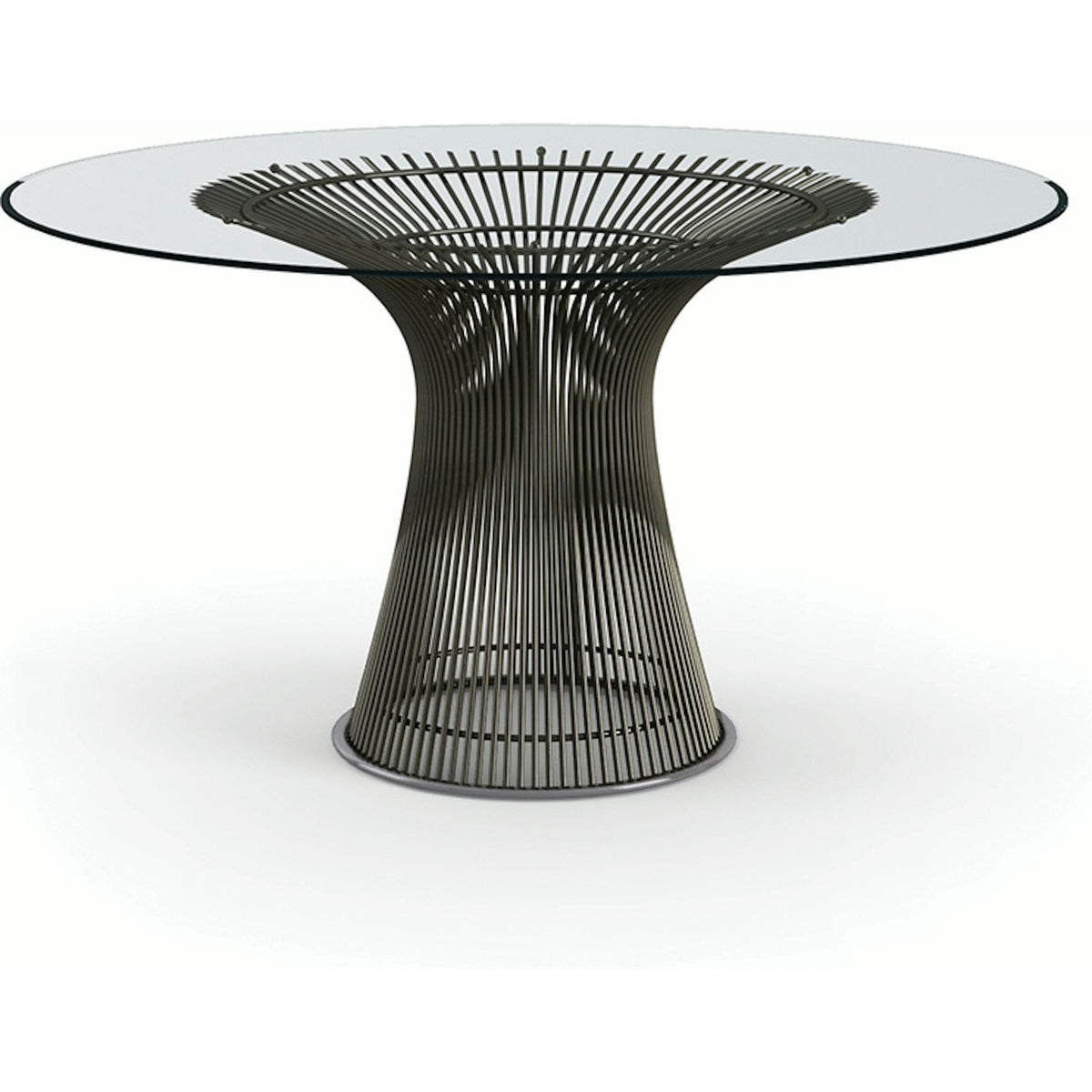 Platner Dining Table - 54 Inch Dining Tables Knoll Metallic Bronze Clear Glass 
