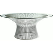 Platner Nickel 36" Coffee Table Coffee Tables Knoll Clear Glass Top 