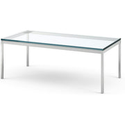 Florence Knoll Rectangular Coffee Table Coffee Tables Knoll polished chrome Clear Glass 