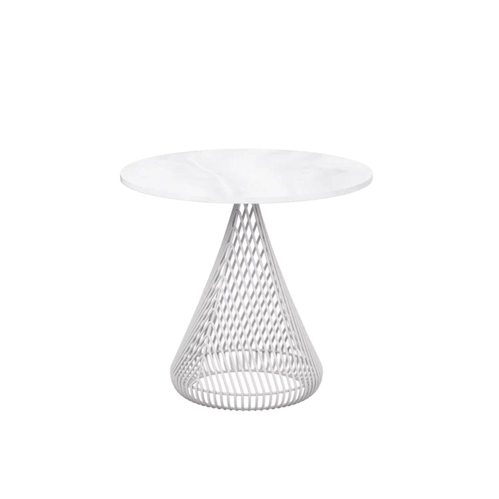 Cono Side Table with Stone table Bend Goods White with White Ceramic Stone 