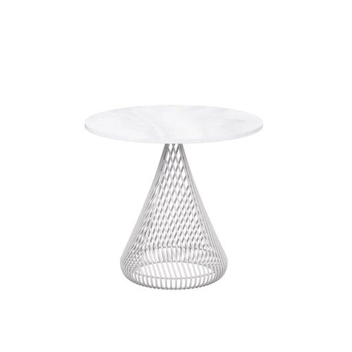Cono Side Table with Stone table Bend Goods White with White Ceramic Stone 