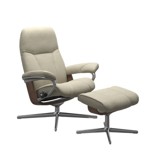 Consul Chair and Ottoman With Cross Base Chairs Stressless 