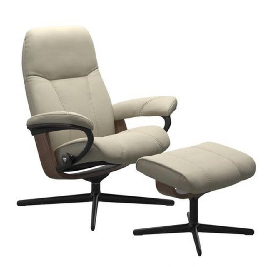 Consul Chair and Ottoman With Cross Base Chairs Stressless 