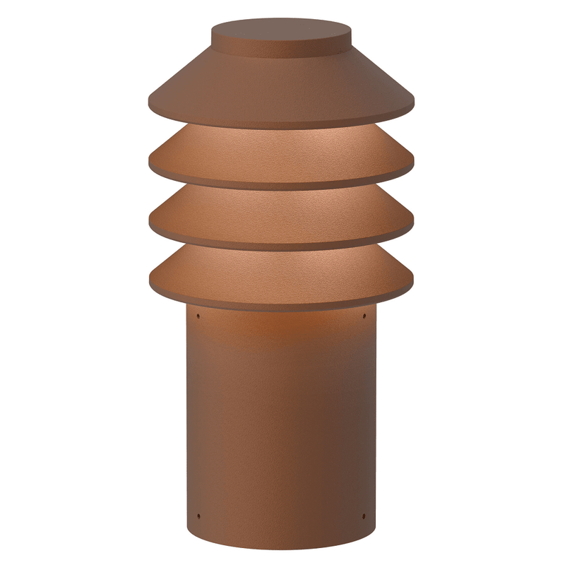 Bysted Garden LED Short Bollard Outdoor Lighting Louis Poulsen Corten Base 2700K