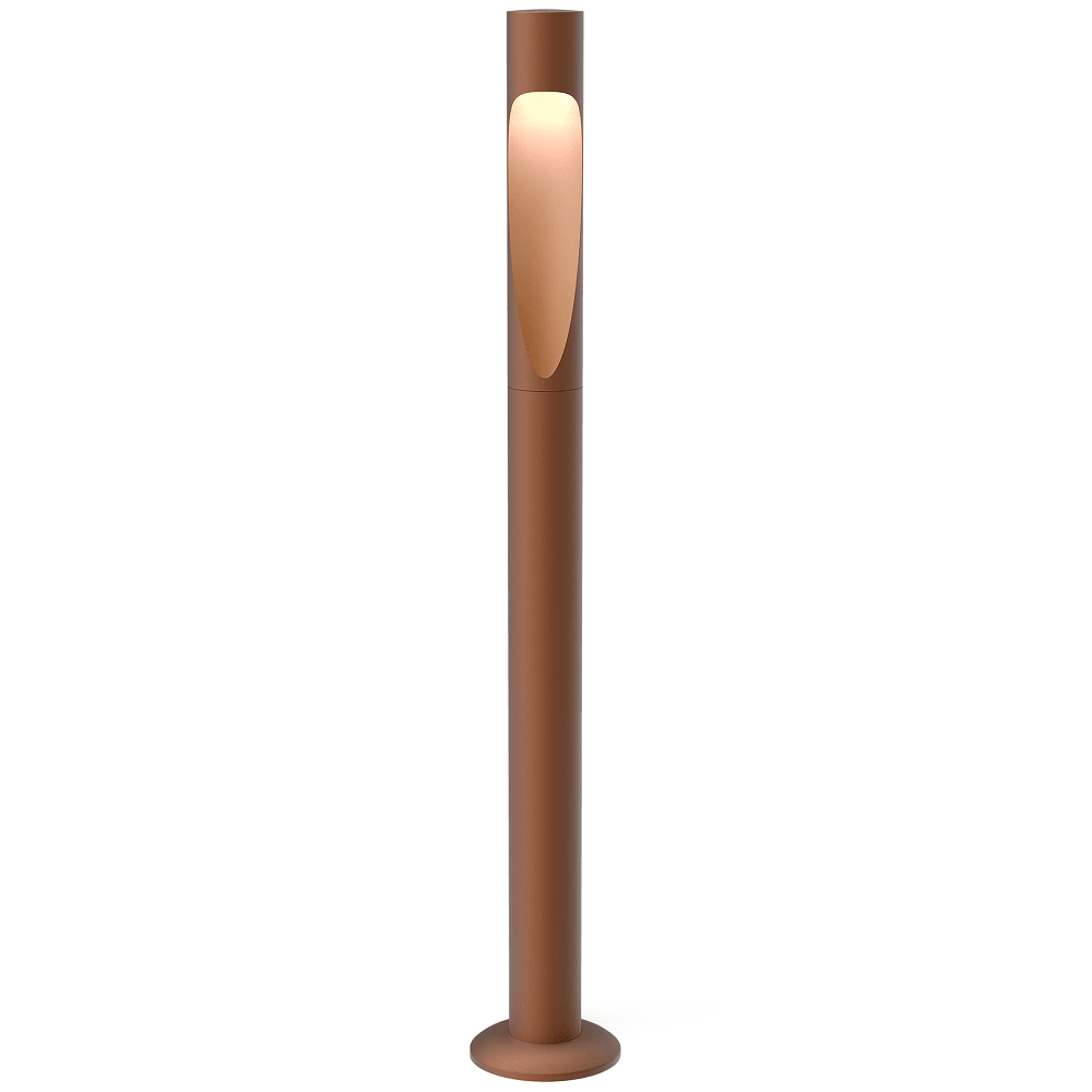 Flindt Garden Bollard Outdoor Lighting Louis Poulsen Long/Corten 2700K Base-Plate