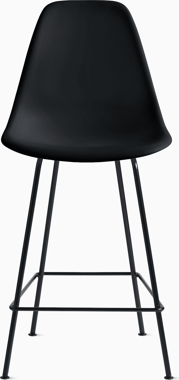 Eames Molded Plastic Counter Stool bar seating herman miller Black Black 