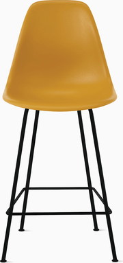 Eames Molded Plastic Counter Stool bar seating herman miller Deep Yellow Black 