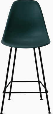Eames Molded Plastic Counter Stool bar seating herman miller Evergreen Black 