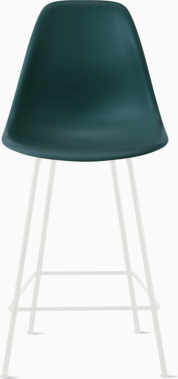 Eames Molded Plastic Counter Stool bar seating herman miller Evergreen White 