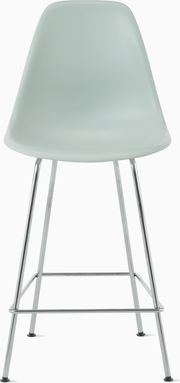 Eames Molded Plastic Counter Stool bar seating herman miller Grey Green Trivalent Chrome 
