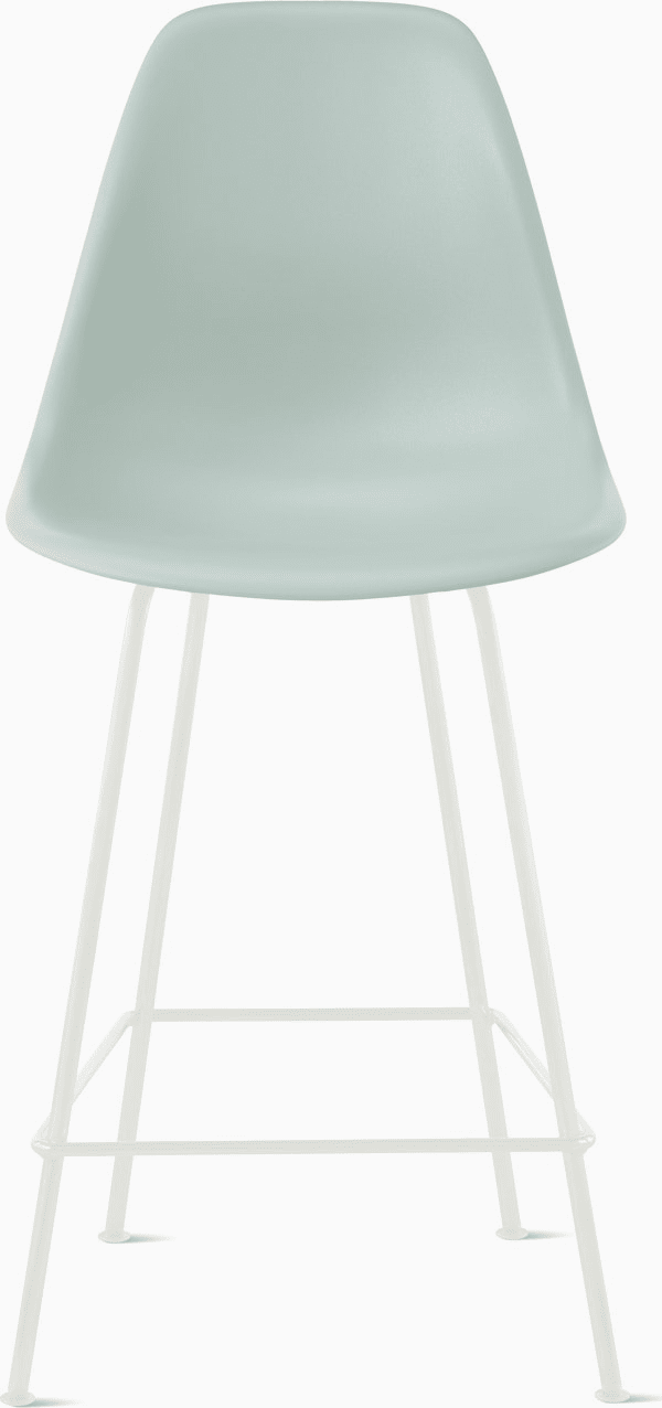 Eames Molded Plastic Counter Stool bar seating herman miller Grey Green White 