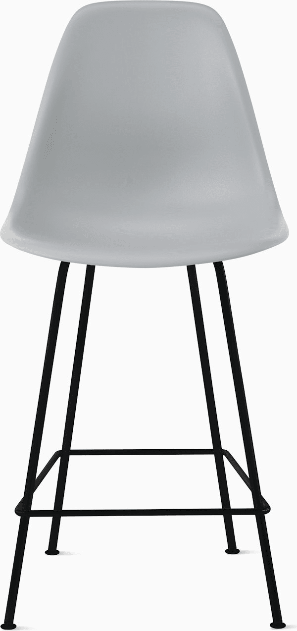 Eames Molded Plastic Counter Stool bar seating herman miller Light Grey Black 