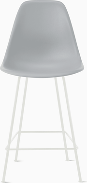 Eames Molded Plastic Counter Stool bar seating herman miller Light Grey White 