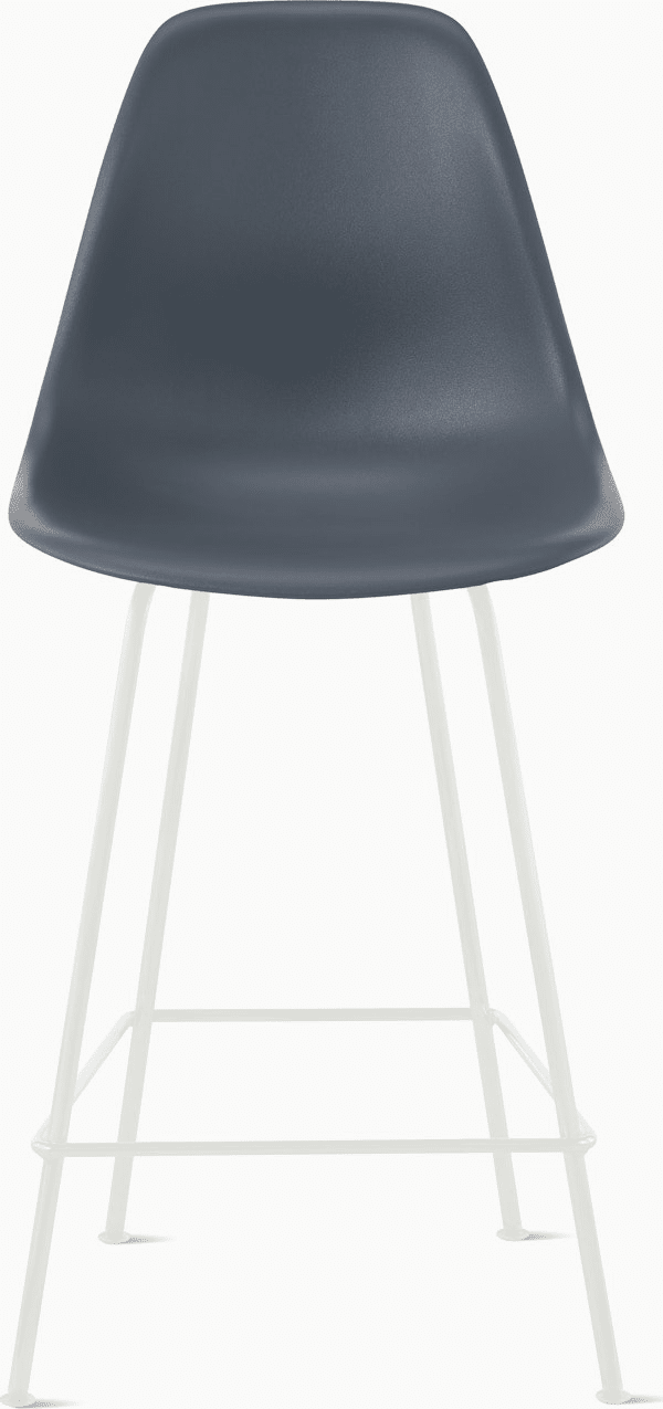 Eames Molded Plastic Counter Stool bar seating herman miller Medium Grey White 