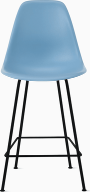Eames Molded Plastic Counter Stool bar seating herman miller Pale Blue Black 