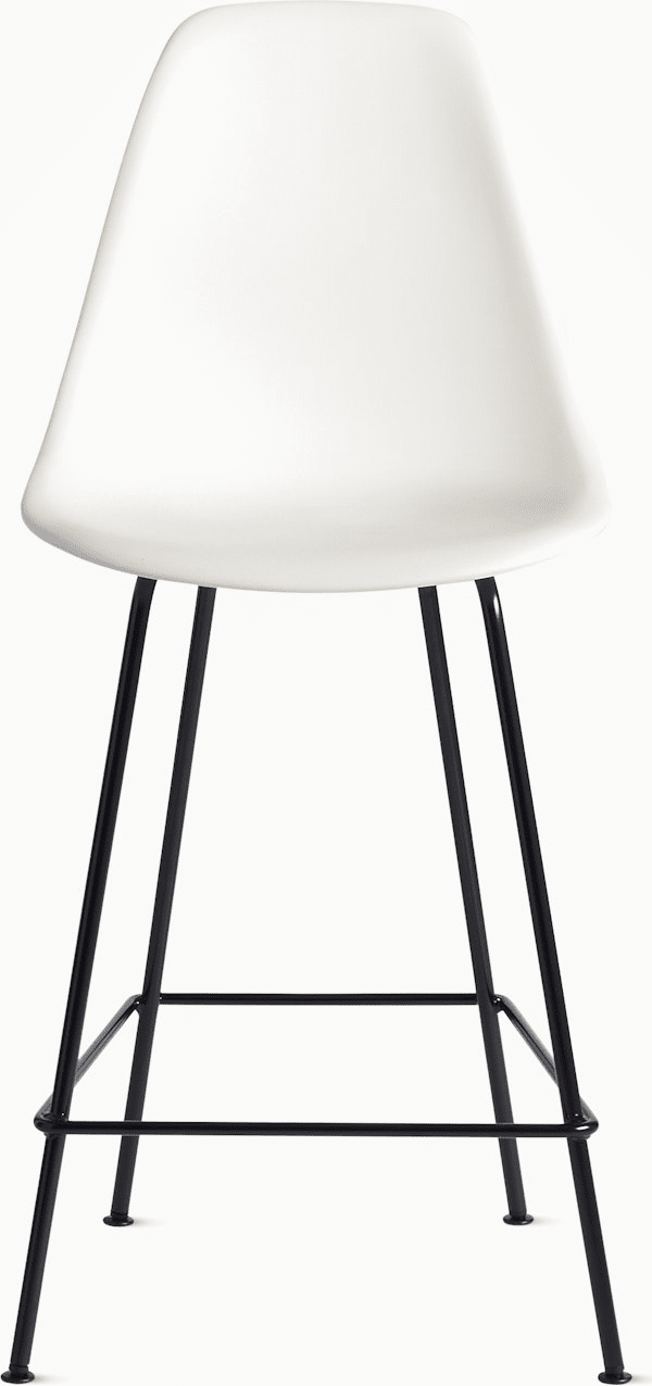 Eames Molded Plastic Counter Stool bar seating herman miller White Black 