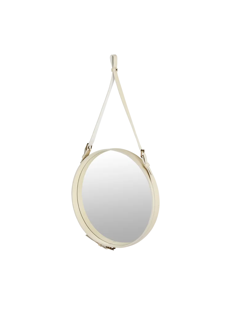 Adnet Circulaire Mirror mirror Gubi Small Cream Leather 