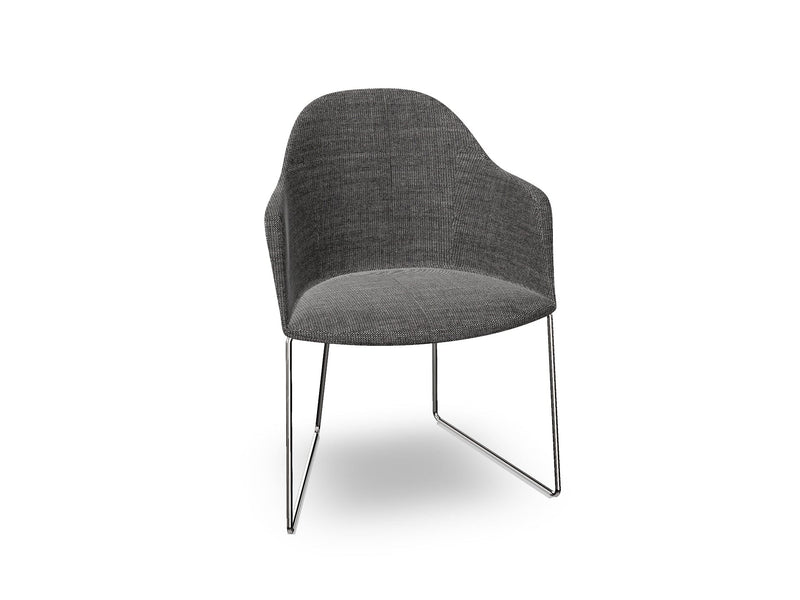 Cila Fully Upholstered Armchair With Sled Base Chairs Arper 