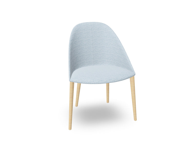 Cila Fully Upholstered Chair With Timber Oak Four-leg Base