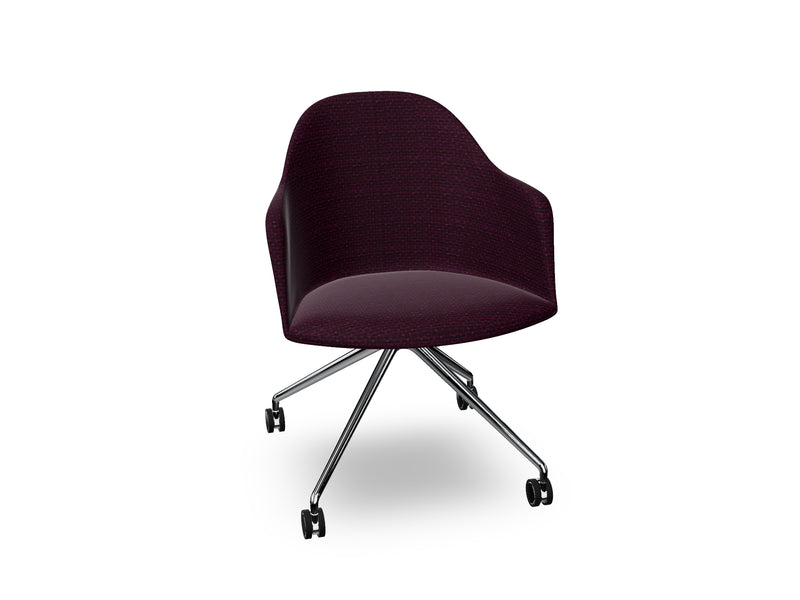 Cila fully upholstered Armchair With Fixed Trestle Base