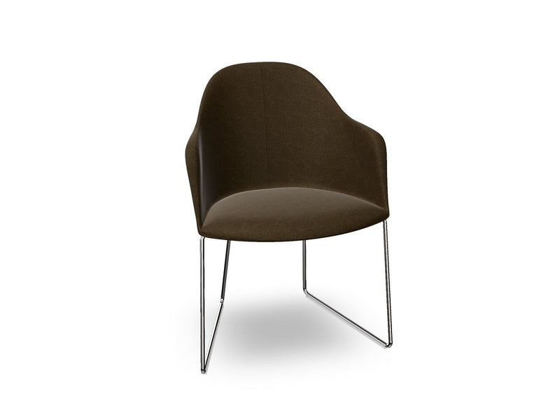 Cila Fully Upholstered Armchair With Sled Base Chairs Arper 