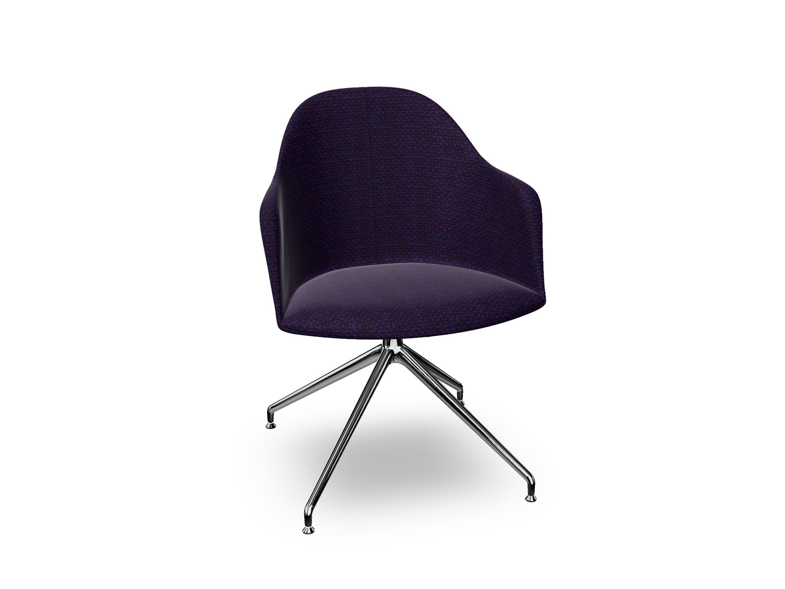 Cila Fully Upholstered Armchair With Swivel Trestle Base