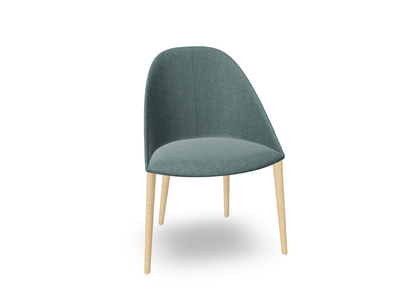 Cila Fully Upholstered Chair With Timber Oak Four-leg Base